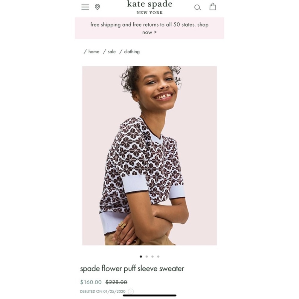 Kate Spade Spade Flower Sweater Top